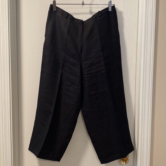 Talbots 100% Irish Linen Wide Leg Crop Pants Size 12 - Picture 1 of 11